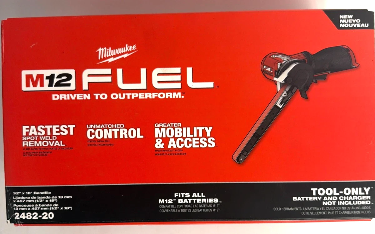 (2482-20)Milwaukee M12 FUEL 1/2" x 18" Bandfile - Image 3